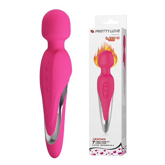 Вибромассажер PrettyLove Antony Heating среднего размера, розовый