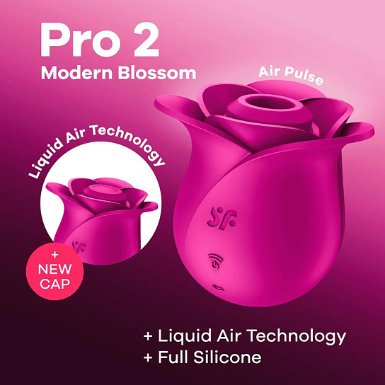 Вакуумный вибратор роза Satisfyer Pro 2 Modern Blossom, розовый