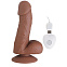 Вибратор с мошонкой на присоске Function Ballsy Stud, коричневый