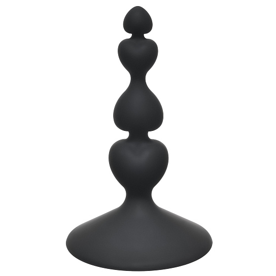 Анальная пробка с небольшим диаметром и рельефом, черная