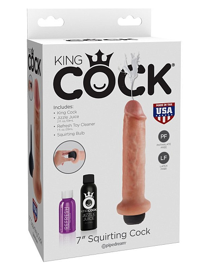 Фаллос со съемным резервуаром для жидкости SQUIRTING COCK 7, 17,8 см