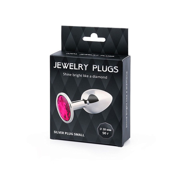 Анальная пробка металлическая Jewelry Plugs, рубиновый кристалл, размер S