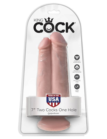 Двойной фаллос на присоске 7 Two Cocks One Hole Tan 17,8 см Двойной фаллос на присоске 7 Two Cocks One Hole Tan 17,8 см