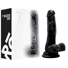 Фаллоимитатор Realistic Cock 7" With Scrotum черный, 19 см