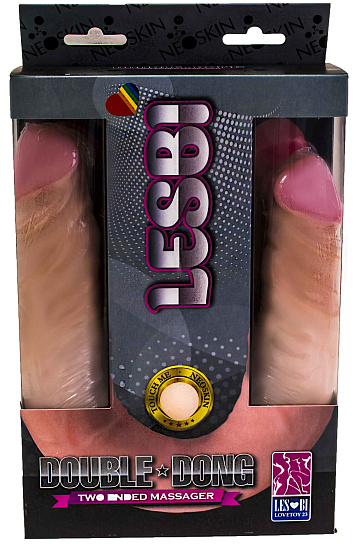 Двойной фаллос Lesbi Touch, телесный, 47 см
