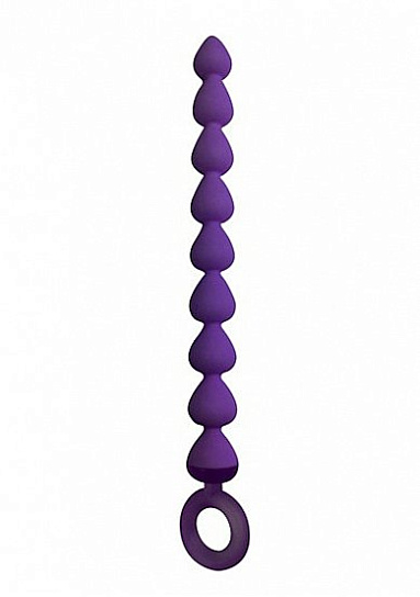 Анальная цепочка из 9 звеньев разного диаметра, фиолетовая