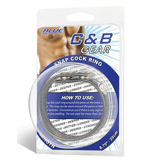 Кольцо на пенис из искусственной кожи Snap Cock Ring, черное, M