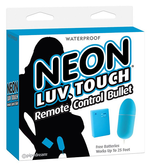 Неоновая вибропуля Neon Luv Touch с пультом ДУ, голубая