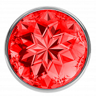 Анальный страз Diamond из гигиеничного металла со стразом, красный