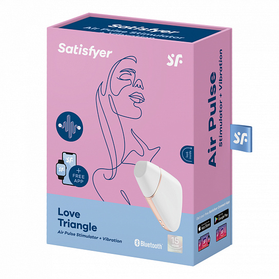 Вакуумный массажер Satisfyer Love Triangle с вибрацией, белый