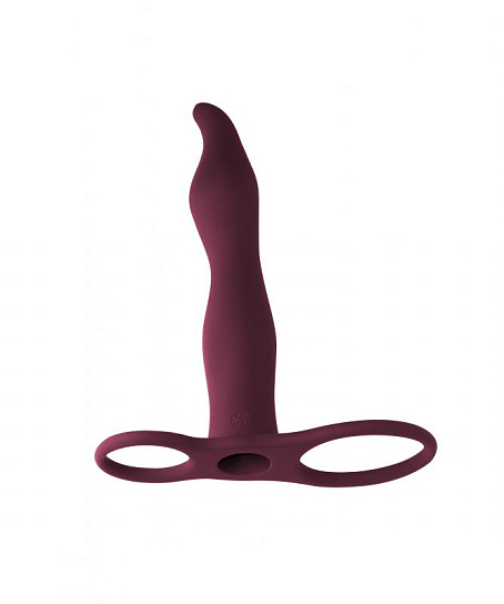 Вибронасадка для двойного проникновения Pure Passion Flirtini, бордовая