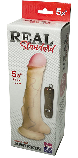 Реалистичный вибромассажёр на присоске с пультом, 15 см