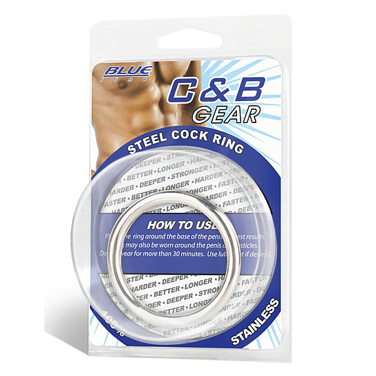 Стальное эрекционное кольцо BlueLine Steel Cock Ring 4,8 см