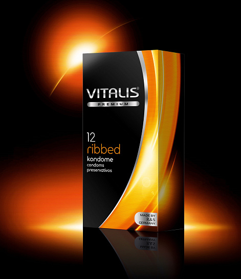Латексные презервативы Vitalis Premium Ribbed
