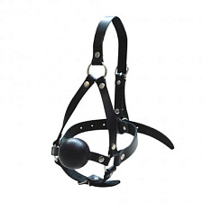 Кляп- шар со сбруей на голову, черный