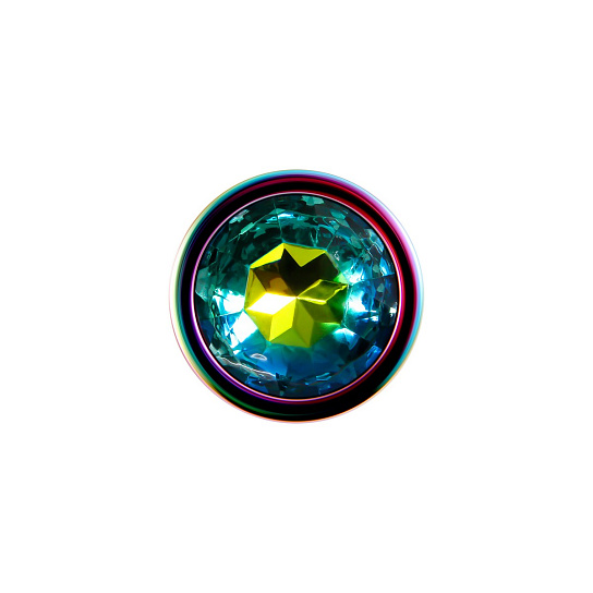 Радужная анальная пробка малая Evolved Rainbow Metal Plug, средняя