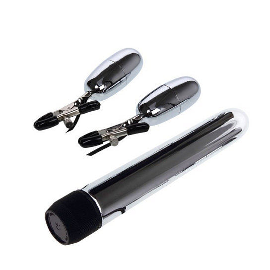 Вибратор и зажимы сосков Turbo Nippleclamps