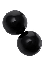 Вагинальные шарики Sexus стеклянные черные, диаметр 3,2 см