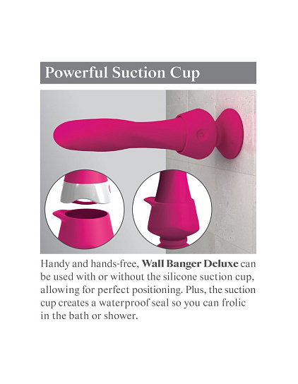 Универсальный вибромассажер со сменной присоской 3Some Wall Banger Deluxe