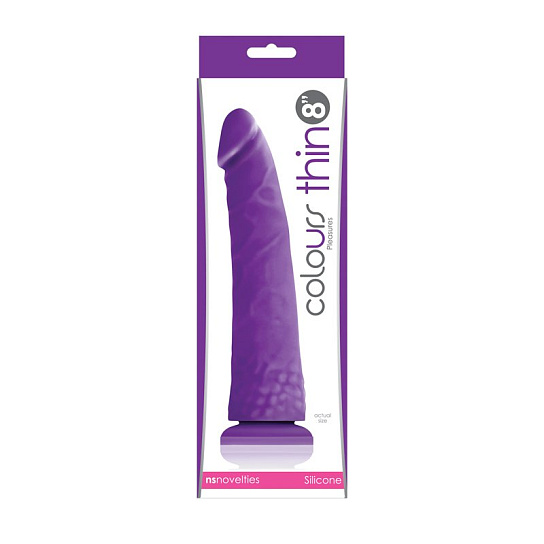 Пенис на присоске Colours Pleasures Thin 8 Dildo, фиолетовый, 18 см