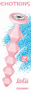 Рельефная анальная цепочка со стразом Lola Games Emotions Chummy, розовая