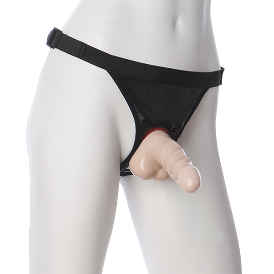 Анальная насадка с мошонкой, 11 см