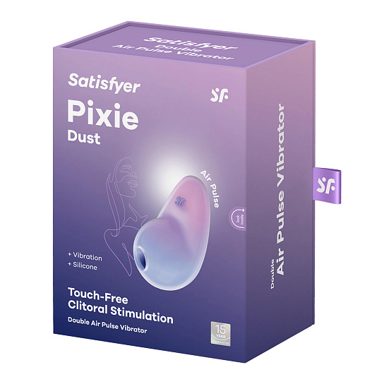 Вакуумно-волновой вибратор для клитора Satisfyer Pixie Dust, фиолетово-розовый
