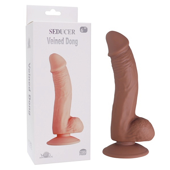 Фаллоимитатор SEDUCER Veined Dong, коричневый