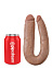 Фаллос двухголовый большой U-Shaped Large Double Trouble 17.8 см, загорелый