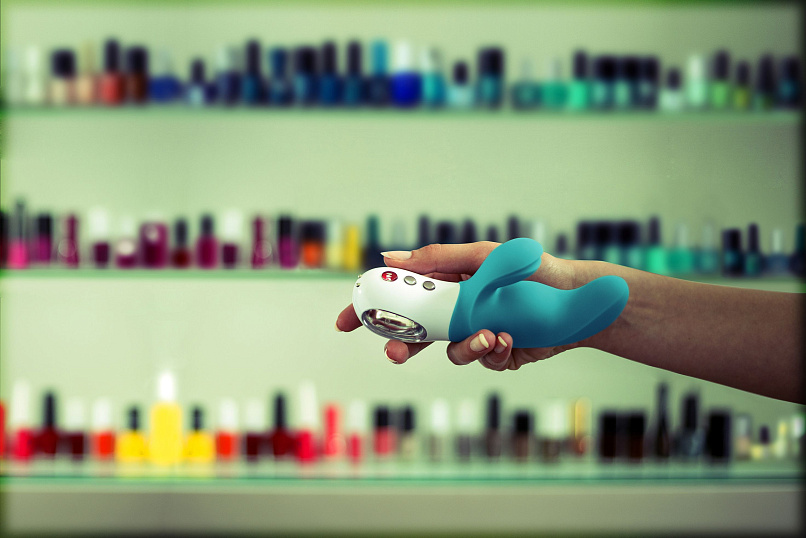 Мини-вибратор премиум класса Miss Bi, 17 см, голубой