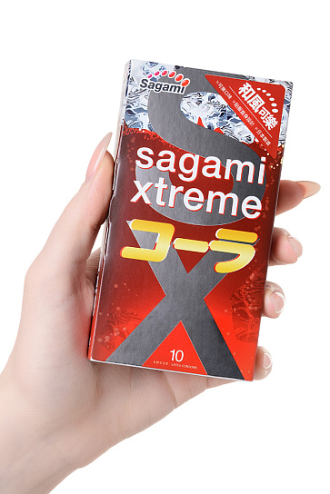 Ароматизированные латексные презервативы Sagami Xtreme Cola №10