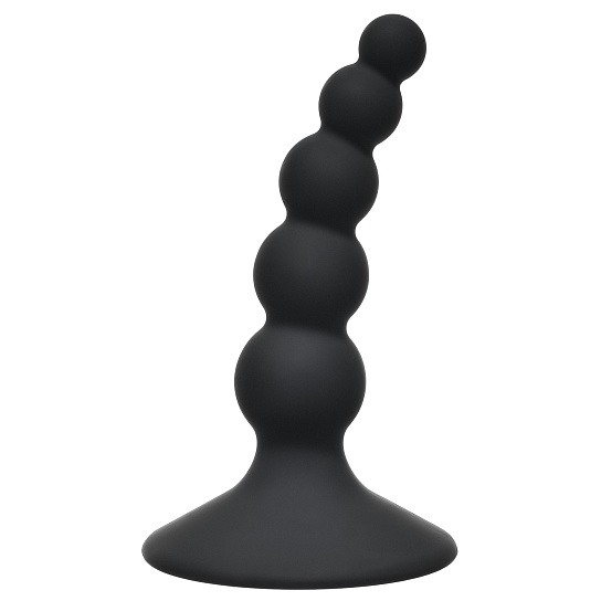Анальная пробка Ribbed Plug с узким кончиком, черная