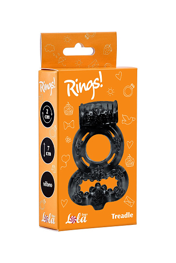 Двойное эрекционное кольцо с вибрацией из серии Rings, черное