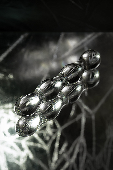 Фаллоимитатор волнистой формы из стекла Sexus Glass 17,7 см