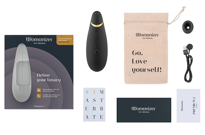 Вакуумно-волновой стимулятор Womanizer Premium 2, черный Вакуумно-волновой стимулятор Womanizer Premium 2, черный