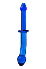 Фаллоимитатор из стекла двусторонний Sexus Glass, синий, 24 см