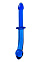 Фаллоимитатор из стекла двусторонний Sexus Glass, синий, 24 см