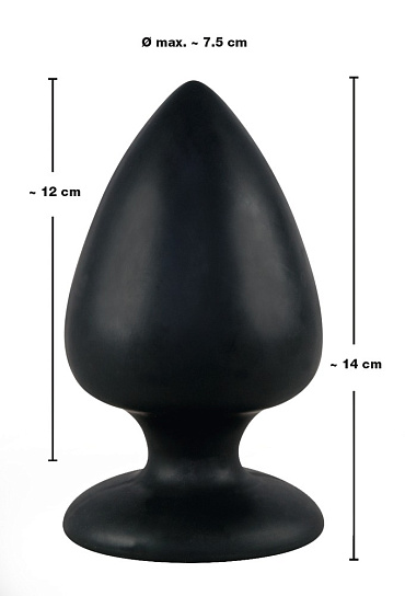 Большая анальная пробка Butt Plug Large, диаметр 7,5 см
