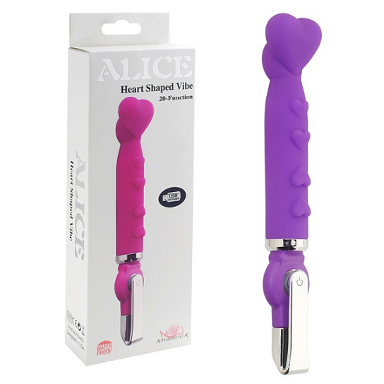 Вибратор ALICE 20-Function Heart Shaped Vibe, фиолетовый