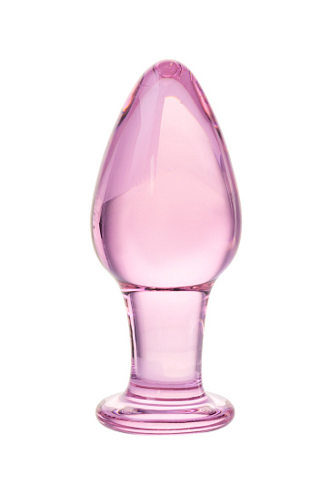 Стеклянная анально-вагинальная пробка, цвет розовый, Sexus Glass