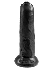 Закрытый реалистичный фаллос King Cock 9 Uncut Cock 22.9 см, черный