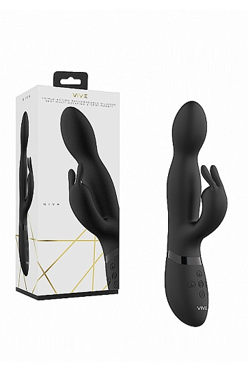 Вибратор-кролик Niva с функцией ротация, черный