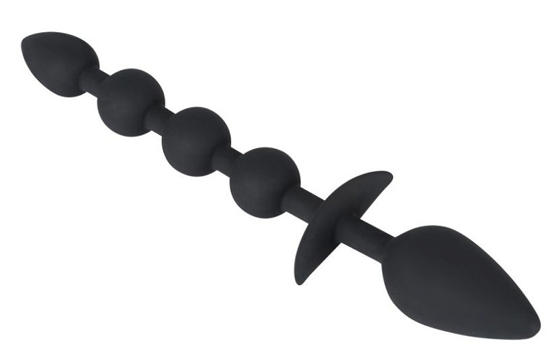 Анальная игрушка Black Velvets 2 в 1, из силикона