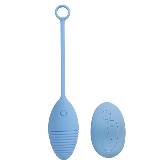 Беспроводное виброяичко Seeker из медицинского силикона, 7 см, синее