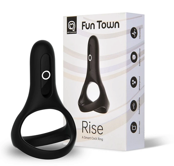 Двойное эрекционное кольцо Magic Motion Rise, черное