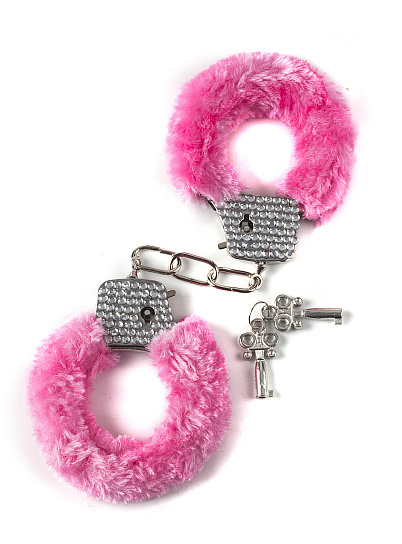 Наручники с кристаллами Lola Toys Bondage, розовые