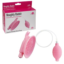 Вакуумная помпа Naughty Rabbit с вибрицией, розовая