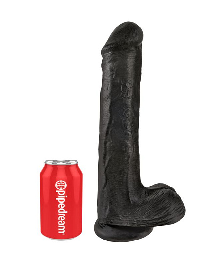 Фаллос гигант на присоске Cock with Balls с мошонкой 22.4 см, черный Фаллос гигант на присоске Cock with Balls с мошонкой 22.4 см, черный