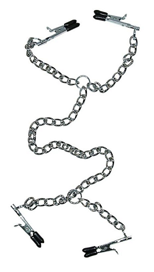 Клипсы для эрогеггых зон с цепочкой HEAVY BRIDLE