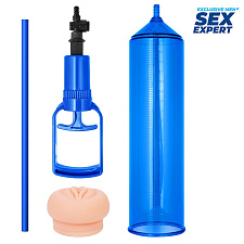 Ручная помпа для пениса с насадкой в виде вагины Sex Expert, 24 см